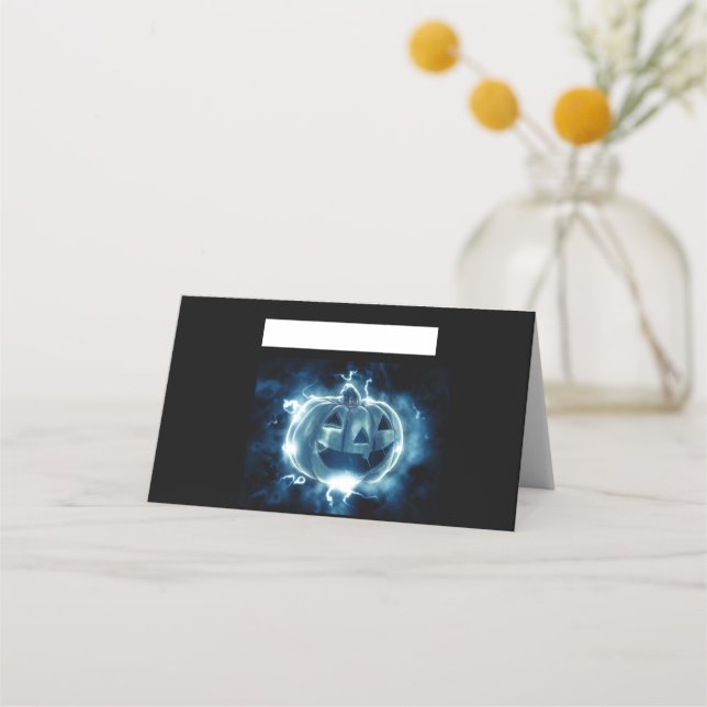  jack-o-lantern in the rain place card (Front)