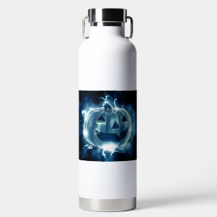 jack-o-lantern in the rain water bottle