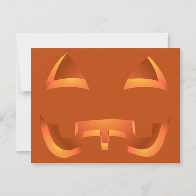 Jack-o-Lantern Invitations Custom Halloween Cards (Front)
