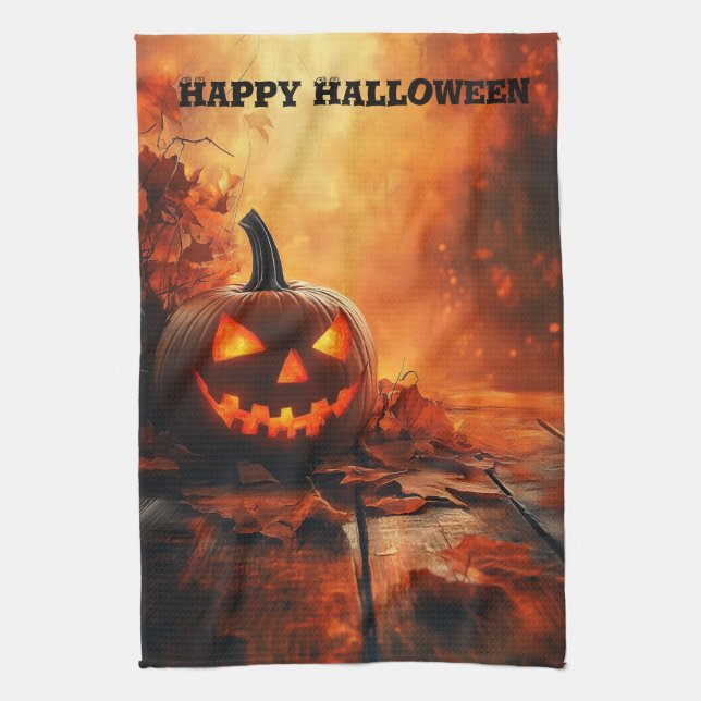 Jack 'O Lantern Kitchen Towel  (Vertical)