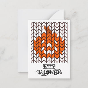 JACK-O-LANTERN KNIT3.5x2.5 Flat Halloween Card