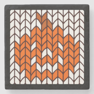JACK-O-LANTERN KNIT Marble Stone Coaster