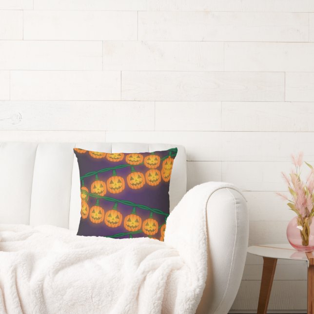 Jack O Lantern Lights Cushion (Couch)