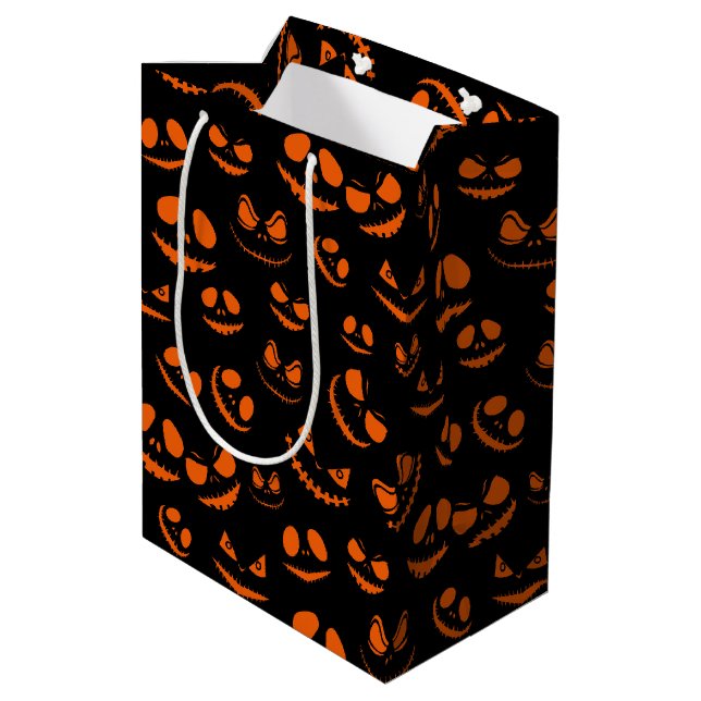 Jack-O-Lantern Medium Gift Bag (Back Angled)
