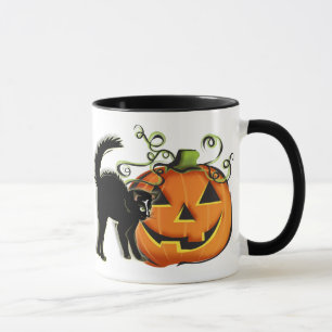 Jack-O-Lantern N Cat Mug
