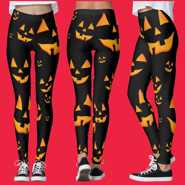 Jack-O-Lantern or Jack O’Lantern eyes and smiling  Leggings (Creator Uploaded)