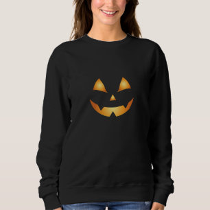 Jack O Lantern Orange and Black Halloween Women's Sweatshirt