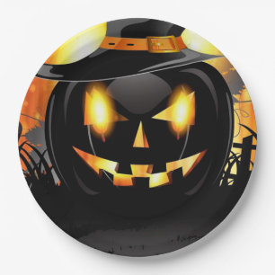 Jack-o-Lantern Paper Plate