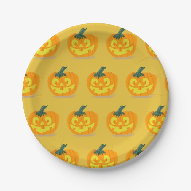 Jack-O’-Lantern Paper Plates (Front)