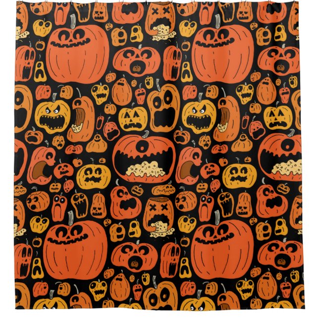 Jack O Lantern Party Shower Curtain (Front)