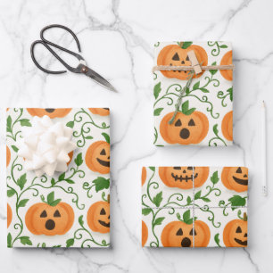 Jack-O’-Lantern patterned  Wrapping Paper Sheet