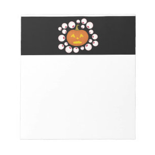 Jack-o-Lantern Pumpkin and Eyeballs in the Dark  Notepad