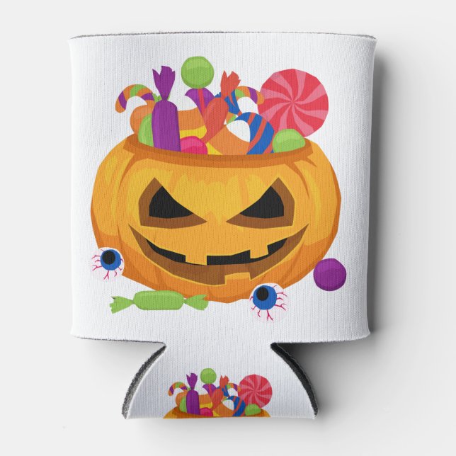 jack o lantern pumpkin can cooler (Front)