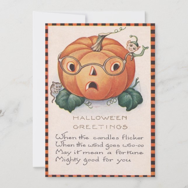 Jack O Lantern Pumpkin Elf Mouse Poem (Front)