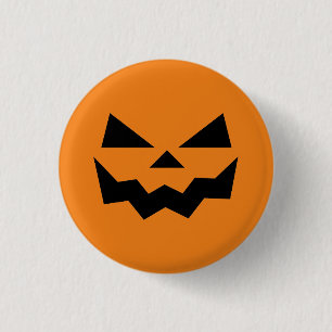 Jack-o-lantern pumpkin face 3 cm round badge