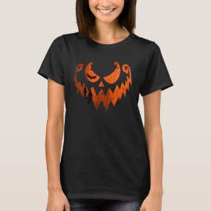 Jack O Lantern Pumpkin Face And Evil Face Monster  T-Shirt