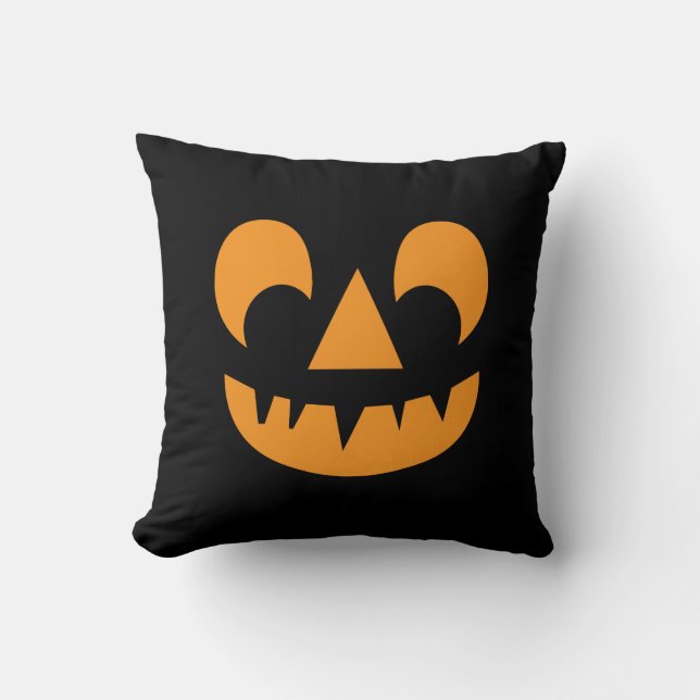 Jack O Lantern Pumpkin Face Cushion (Front)