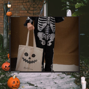 Jack O Lantern Pumpkin Face   Halloween Kids Treat Tote Bag