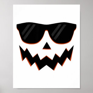 Jack O Lantern Pumpkin Face Hallowen Costume Sungl Poster