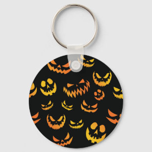 Jack O Lantern Pumpkin Face Key Ring