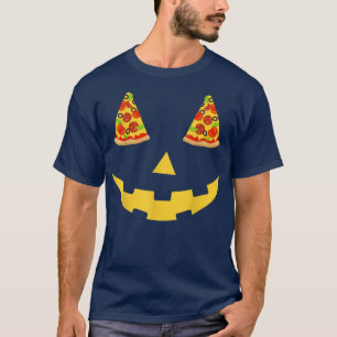 Jack O Lantern Pumpkin Face Pizza Slice Halloween T-Shirt