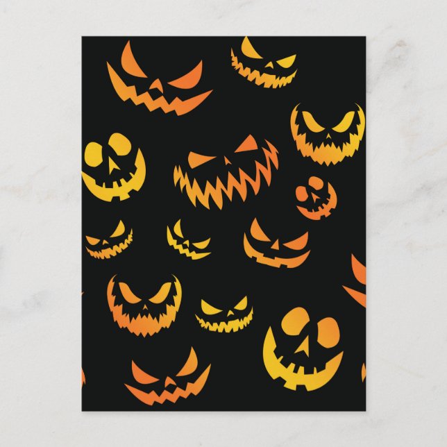 Jack O Lantern Pumpkin Face Postcard (Front)