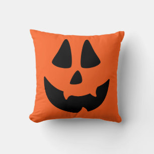 Jack O Lantern Pumpkin Face Throw Pillow