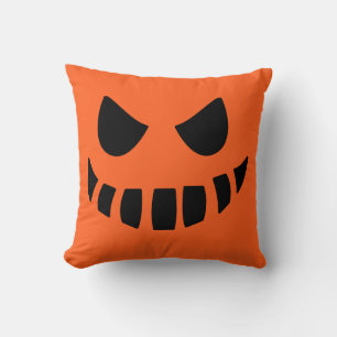 Jack O Lantern Pumpkin Face Throw Pillow