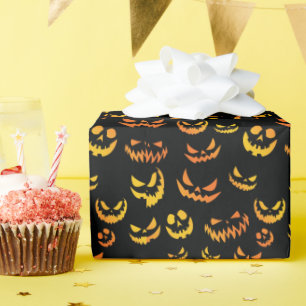 Jack O Lantern Pumpkin Face Wrapping Paper