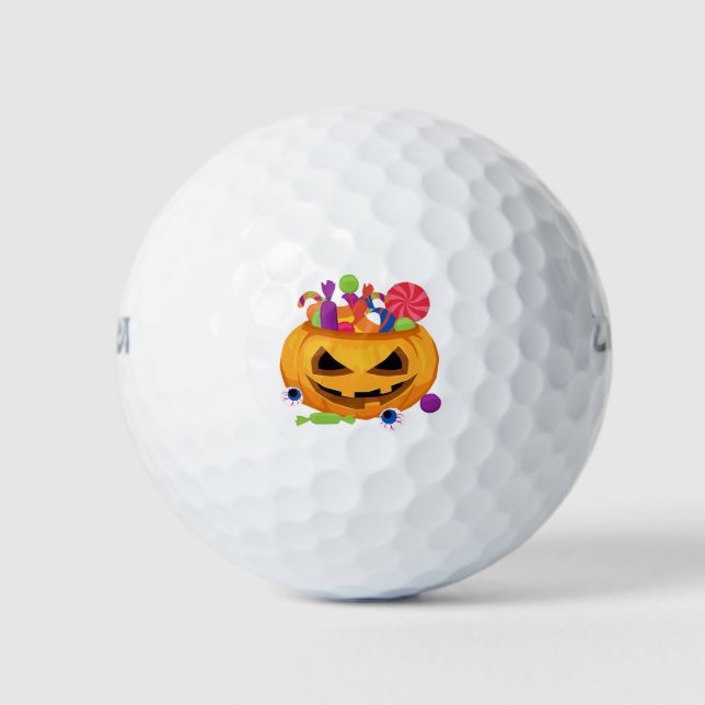 jack o lantern pumpkin golf balls (Front)