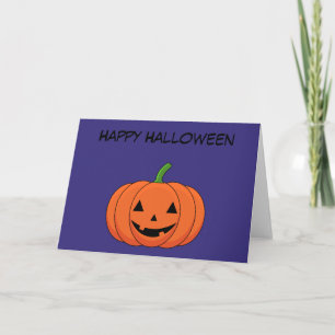 Jack-O'-Lantern Pumpkin Halloween   Add Your Text Holiday Card