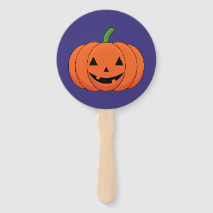 Jack-O'-Lantern Pumpkin Halloween Hand Fan