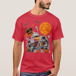 Jack O Lantern Pumpkin Halloween Monster Truck Cos T-Shirt