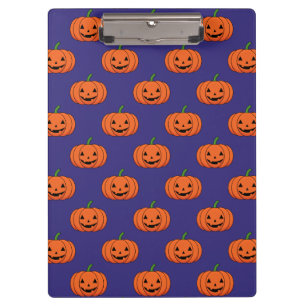 Jack-O'-Lantern Pumpkin Halloween Pattern Clipboard