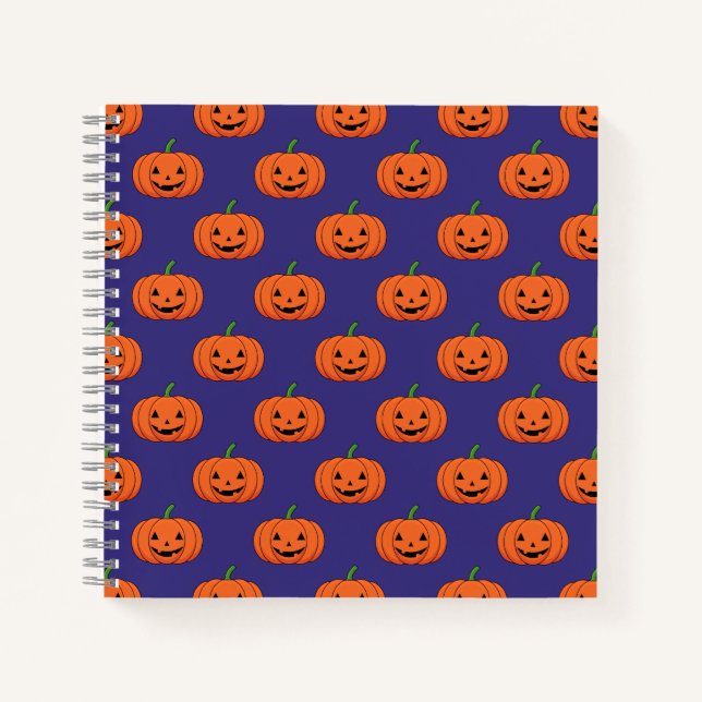 Jack-O'-Lantern Pumpkin Halloween Pattern Notebook (Front)