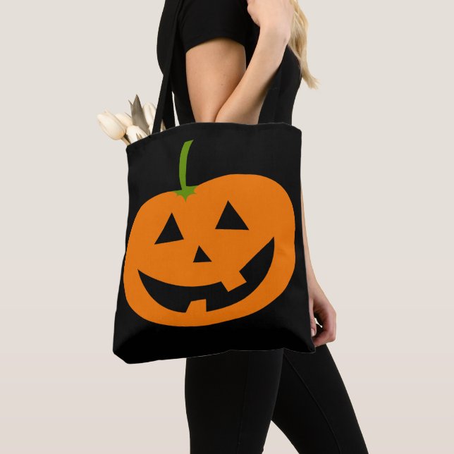JACK-O-LANTERN PUMPKIN HALLOWEEN TOTE PURSE BAG (Close Up)