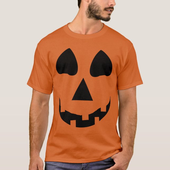 Jack O' Lantern Pumpkin Ladies Halloween Costume T-Shirt (Front)