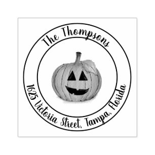 Jack O Lantern Pumpkin Patch Rubber Stamp