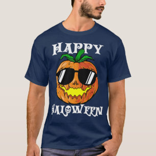 Jack O Lantern Pumpkin Wearing Sunglasses Happy Ha T-Shirt