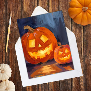 Jack-O-Lantern Pumpkins Halloween Holiday Card