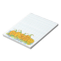 Jack-O-Lantern Pumpkins Halloween Watercolor Lined