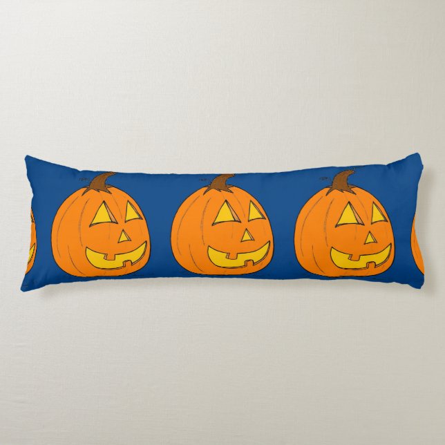 Jack o' Lantern Purple and Blue Body Pillow (Front)