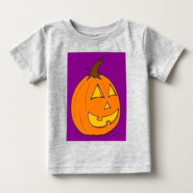 Jack o' Lantern Purple Infant Organic Creeper (Front)