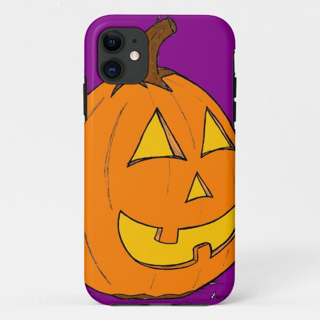 Jack o' Lantern Purple iPhone 5 Case (Back)