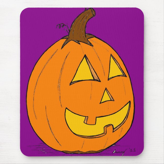 Jack o' Lantern Purple Mousepad (Front)