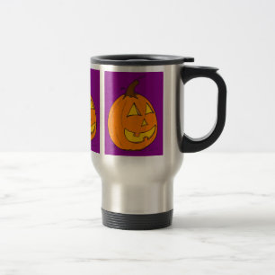 Jack o' Lantern Purple Travel Mug