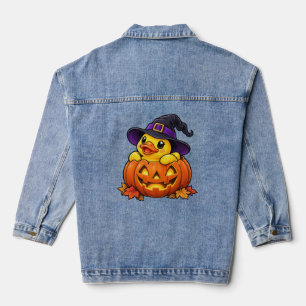 Jack-o’-Lantern Rubber Duck Halloween Denim Jacket