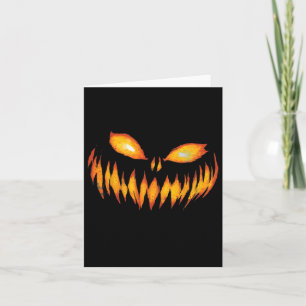 Jack O Lantern Scary Carved Pumpkin Face Halloween Card