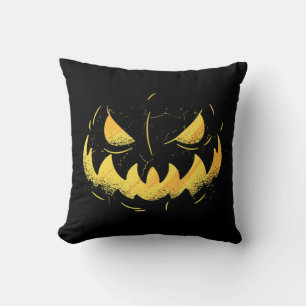 Jack O Lantern Scary Carved Pumpkin Face Halloween Cushion