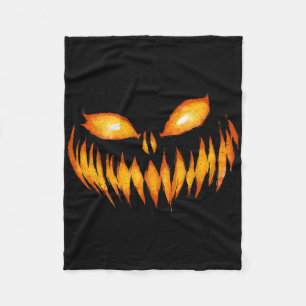 Jack O Lantern Scary Carved Pumpkin Face Halloween Fleece Blanket